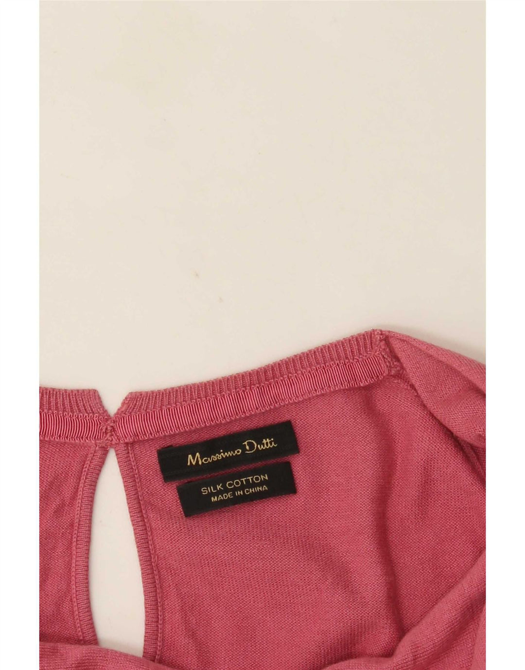 Massimo Dutti Dame Top Langærmet UK 12 Medium Pink Silke