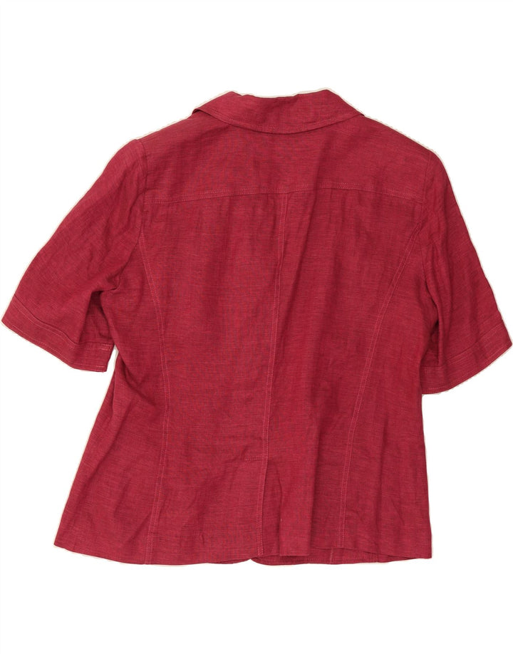 LUISA SPAGNOLI Womens Short Sleeve 3 Button Blazer Jacket IT 50 XL Red Vintage Luisa Spagnoli and Second-Hand Luisa Spagnoli from Messina Hembry 