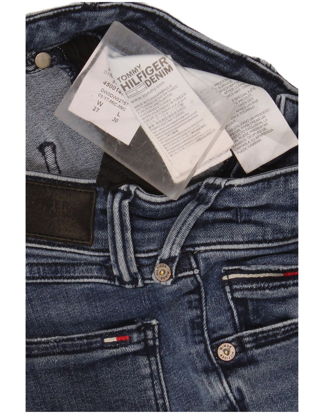 TOMMY HILFIGER Dame Sophie Skinny Jeans med lav talje W27 L30 blå bomuld