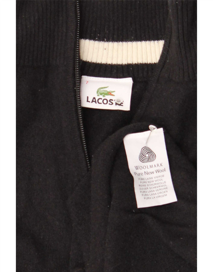 Lacoste Herre Zip Neck Jumper Sweater Størrelse 7 2XL Sort Uld
