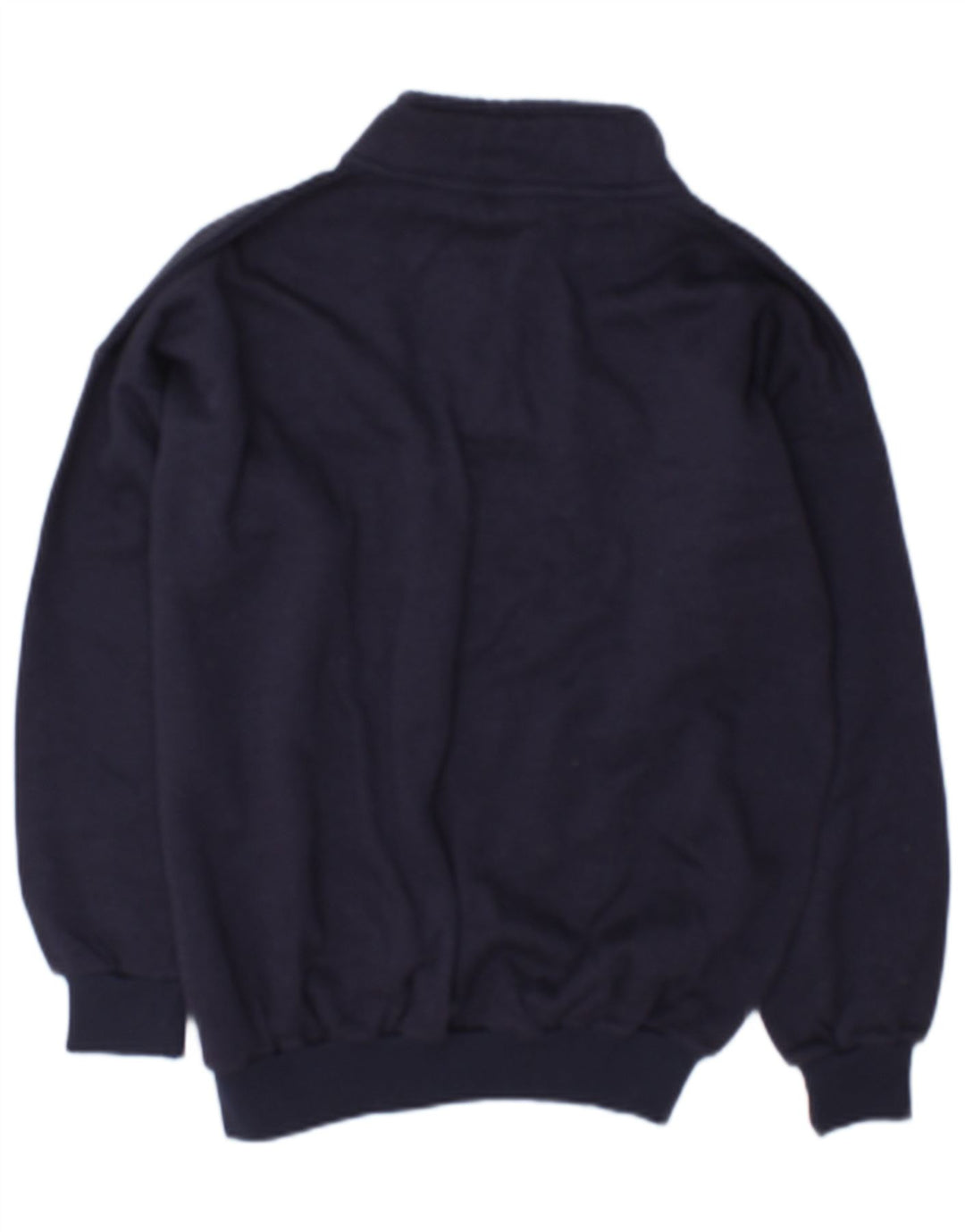 Vintage Dame Sweatshirt Jumper UK 14 Medium Navy Blue Bomuld