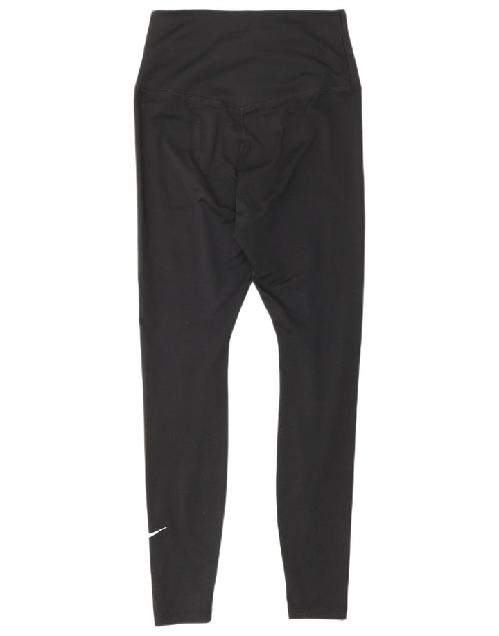 Nike Dame Dri Fit Leggings UK 10 Small Black Polyester