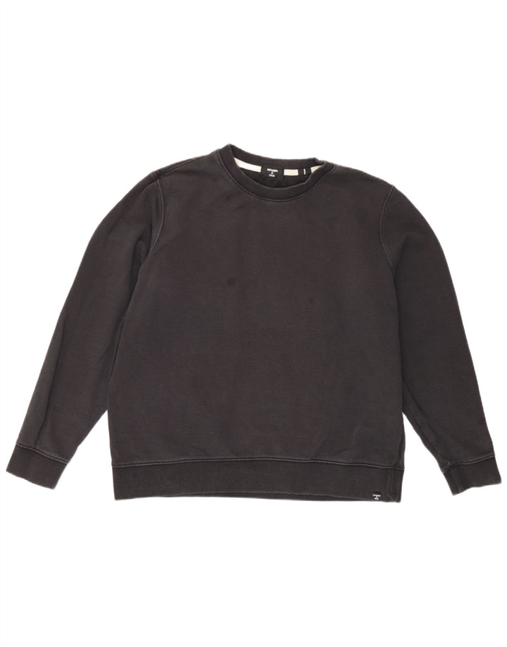 Superdry Dame Sweatshirt Jumper UK 14 Stor sort bomuld