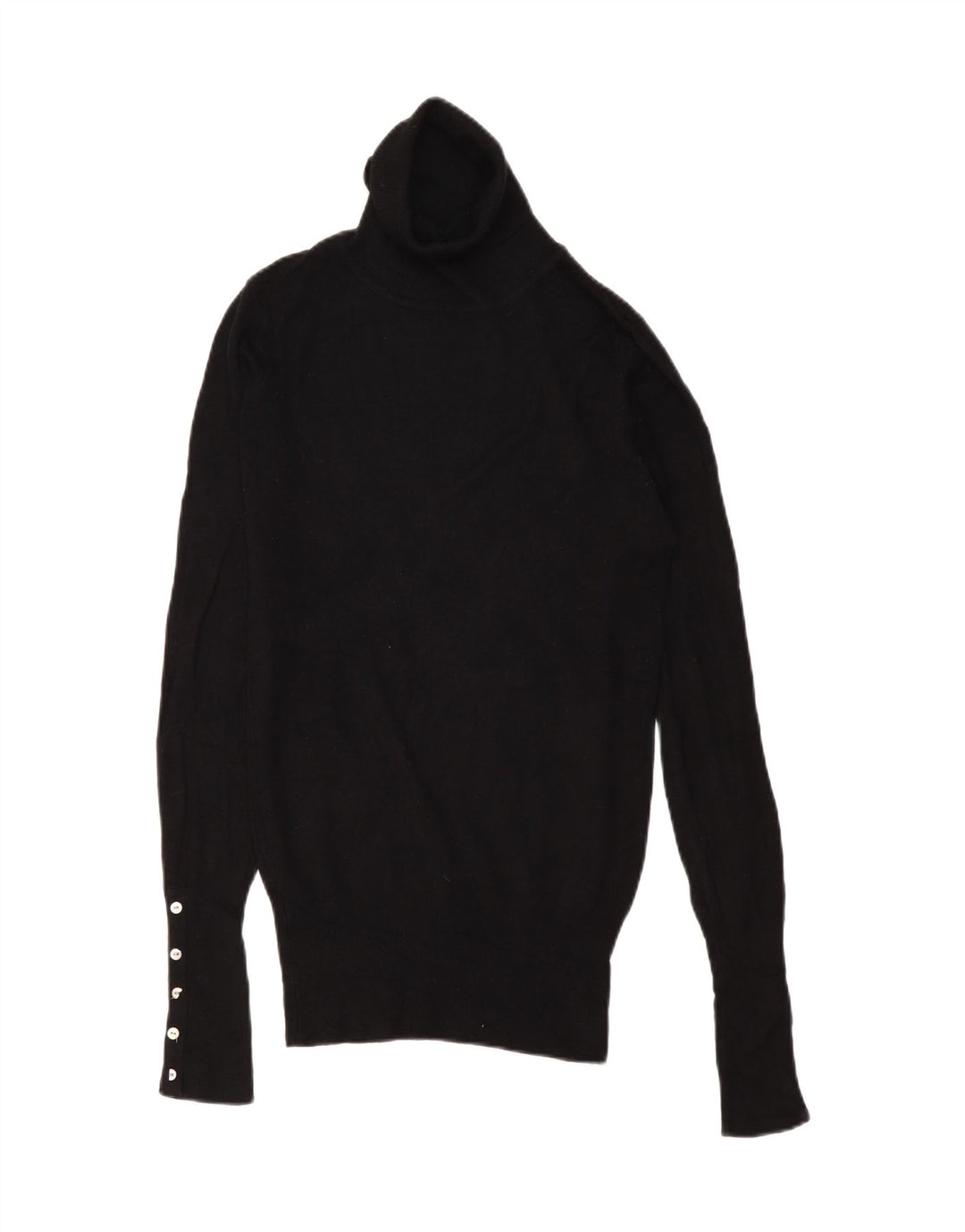 Zara Dame Roll Neck Jumper Sweater UK 10 Small Black Rayon