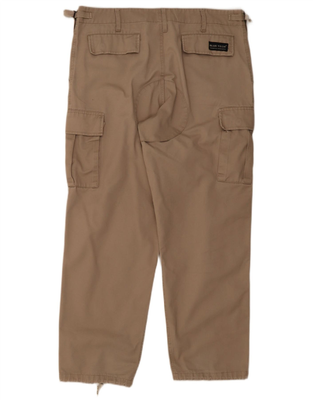 Vintage Herre Arbejdstøj Straight Cargo Bukser W38 L30 Beige