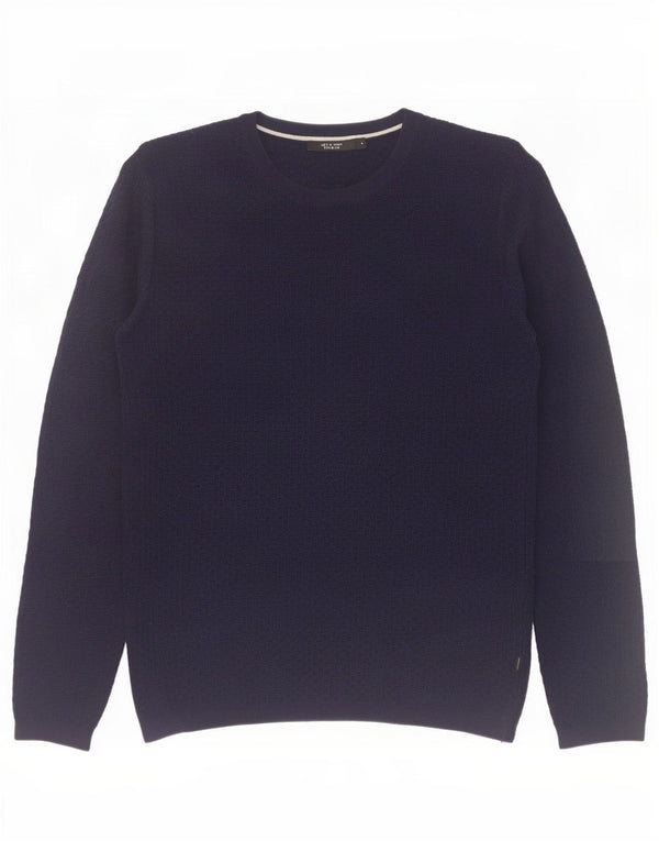 Jack & Jones Herre sweater med rund hals, stor marineblå bomuld