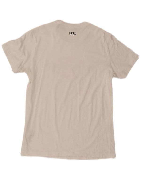 Diesel Mens Graphic T-Shirt Top Medium White Cotton