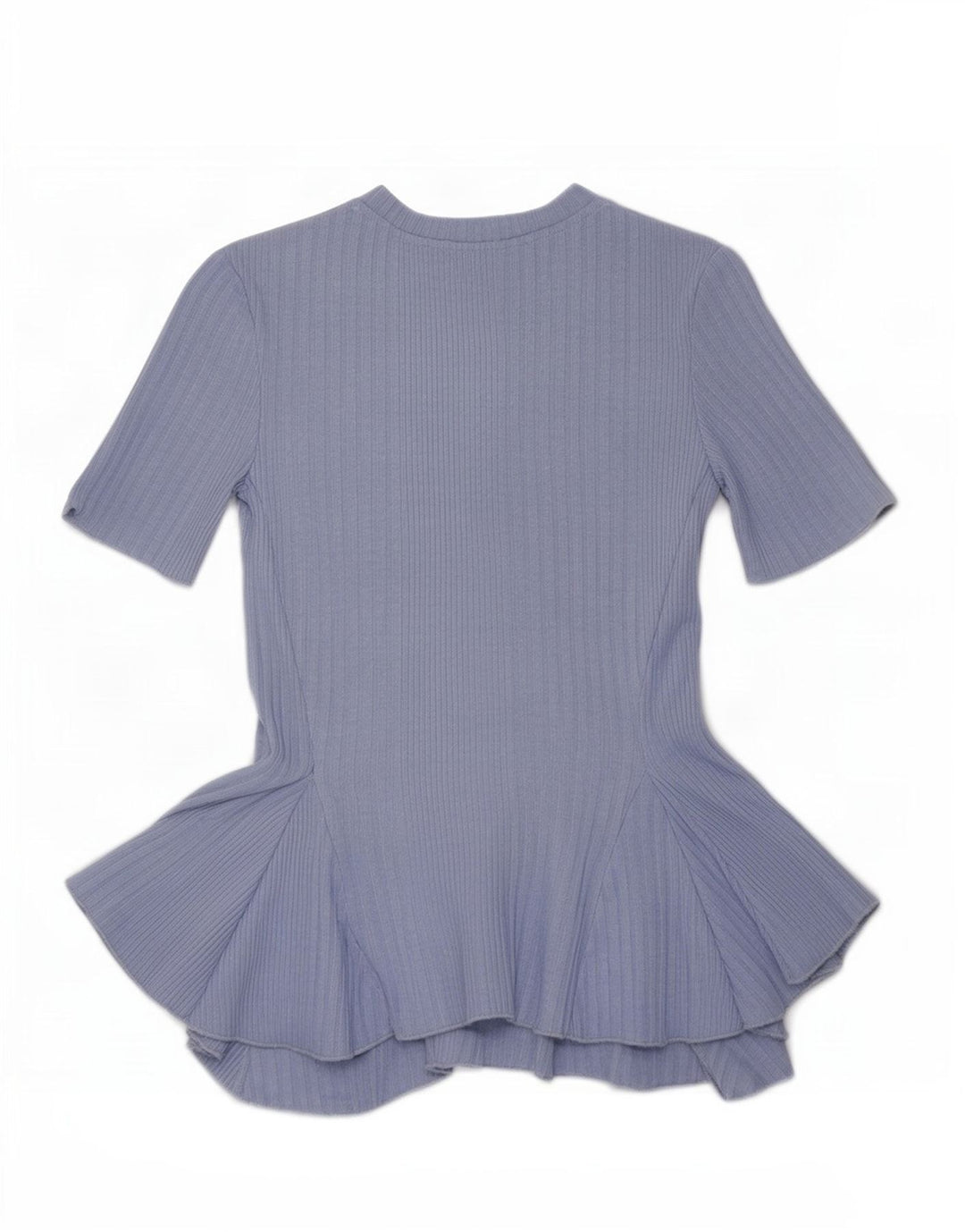 Zara Womens Crop Asymmetrisk Bluse Top UK 8 Small Blue