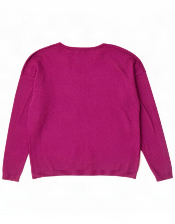 Benetton Girls grafisk sweater med rund hals 10-11 år XL Lilla