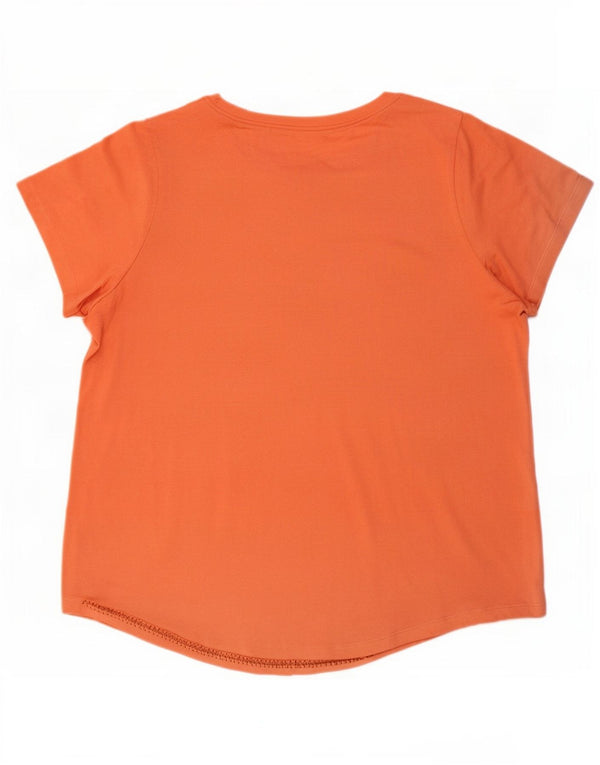 Nike Dame Dri Fit T-Shirt Top UK 20 2XL Orange Polyester