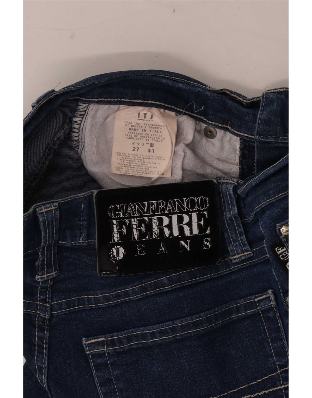 Gianfranco Ferre Dame Slim Jeans W27 L28 Blå Bomuld