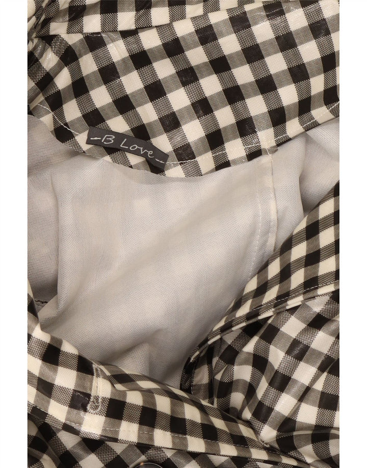 Vintage kvinders trenchcoat UK 12 Medium Black Gingham