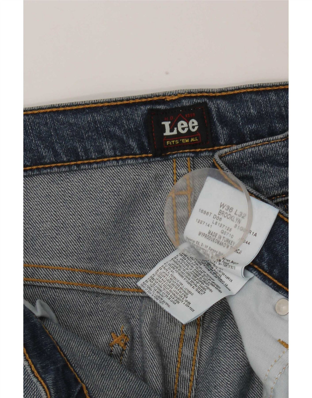 Lee Herre Brooklyn Straight Jeans W36 L32 Blå Bomuld