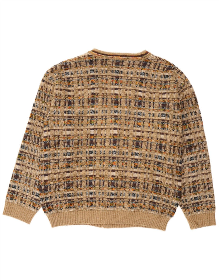 Vintage herre cardigan sweater stor beige ternet