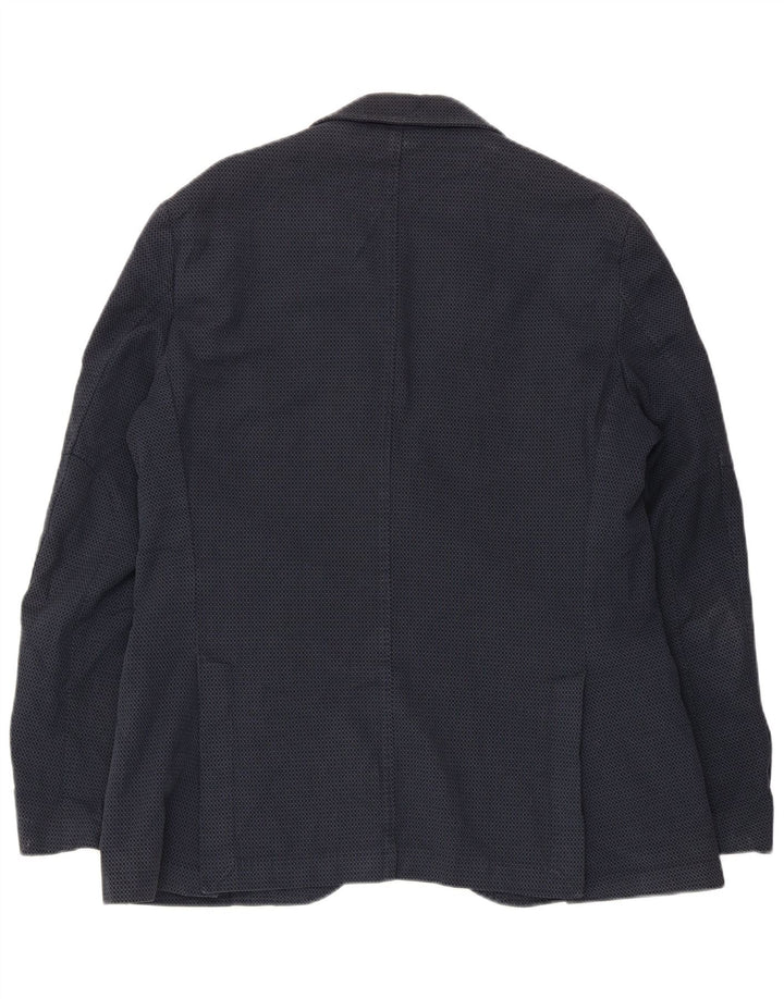 Massimo Dutti Herre 2-knaps blazerjakke EU 52 Stor marineblå geometrisk