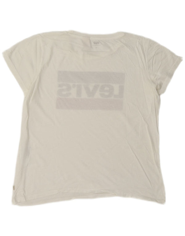 Levi's Grafisk T-shirt top til kvinder UK 14 Medium White