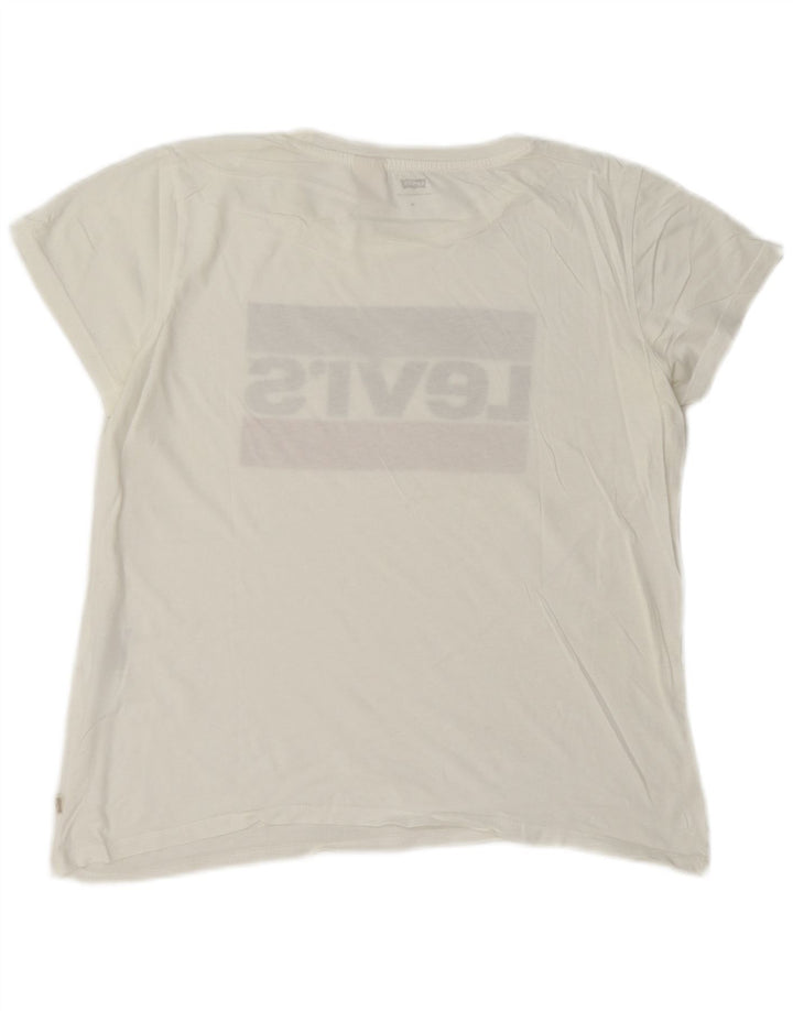 Levi's Grafisk T-shirt top til kvinder UK 14 Medium White