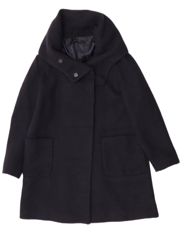 Zara Dame Overfrakke UK 18 XL Marineblå Akryl