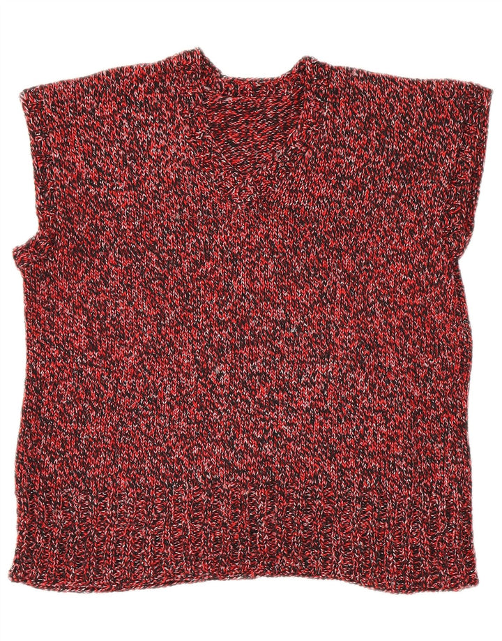 Vintage Dame Vest Tank Top UK 18 XL Rød Flecked