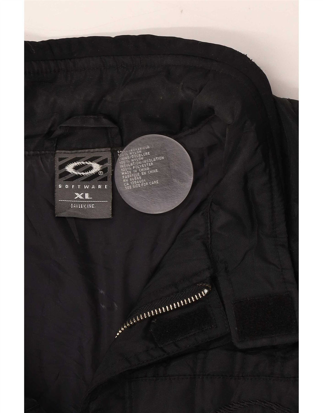 Oakley herre polstret jakke UK 42 XL sort nylon