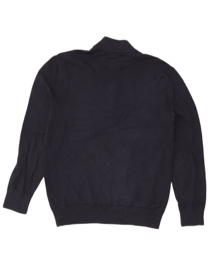 Jack Wills Herre Zip Neck Jumper Sweater Stor Marineblå Bomuld