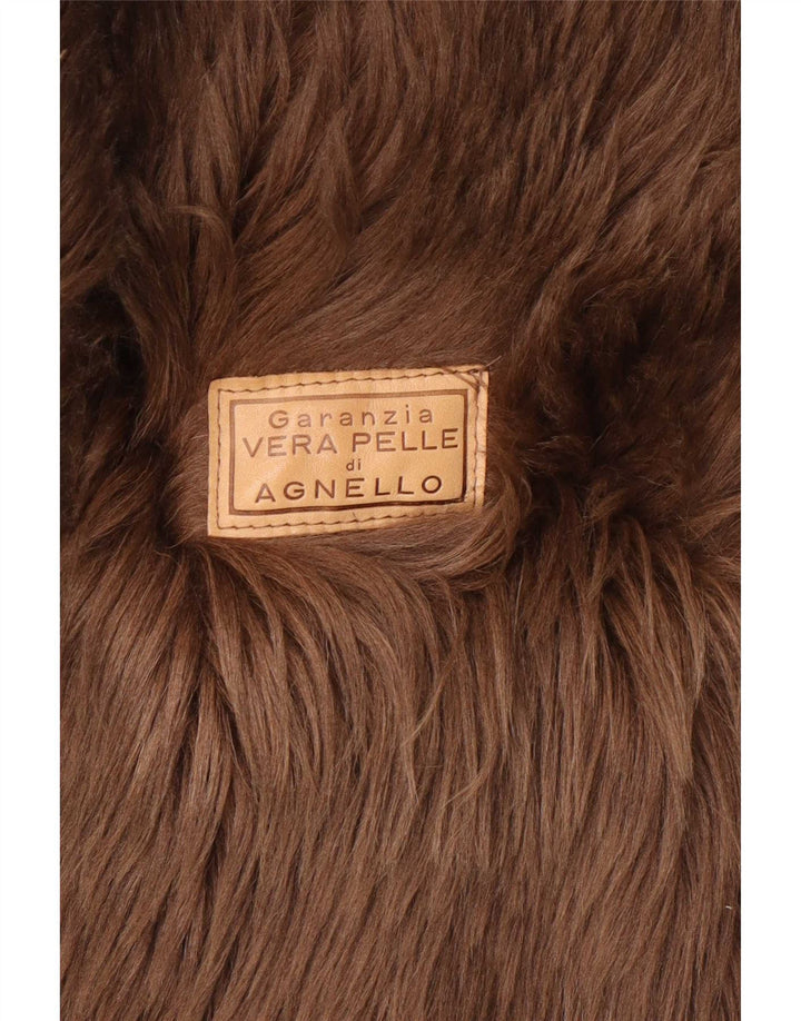 Vintage Dame Shearling Jacket IT 46 Large Brown Classic