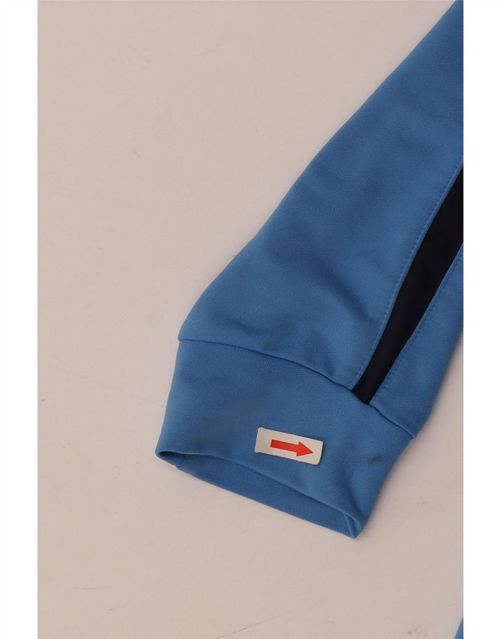 Puma Herre Zip Neck Pullover Træningsdragt Top Medium Blue Colourblock Polyester