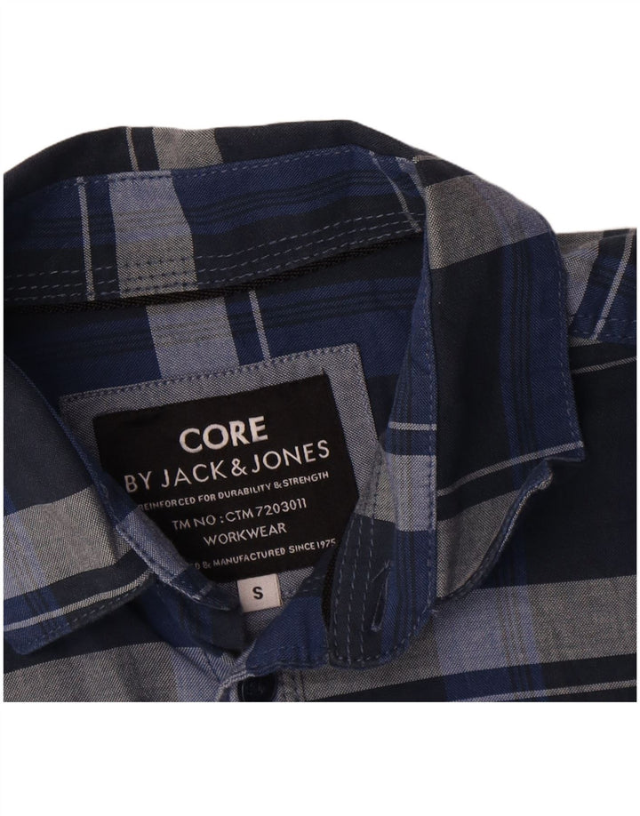 Jack & Jones herreskjorte lille marineblå ternet bomuld
