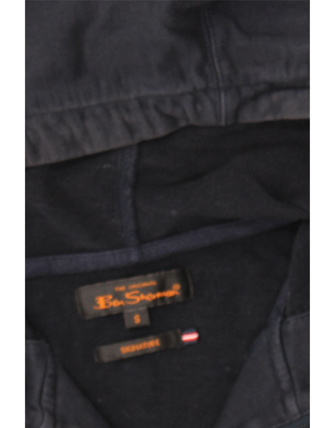 BEN SHERMAN Mens Zip Hoodie Sweater Small Navy Blue Cotton Vintage Ben Sherman and Second-Hand Ben Sherman from Messina Hembry 