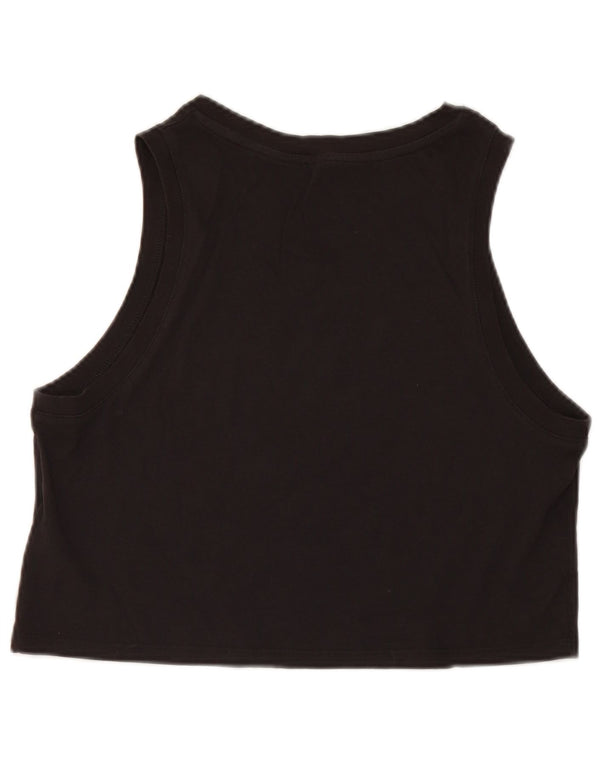 Levi's Womens Crop Grafisk Vest Top UK 10 Small Black Bomuld