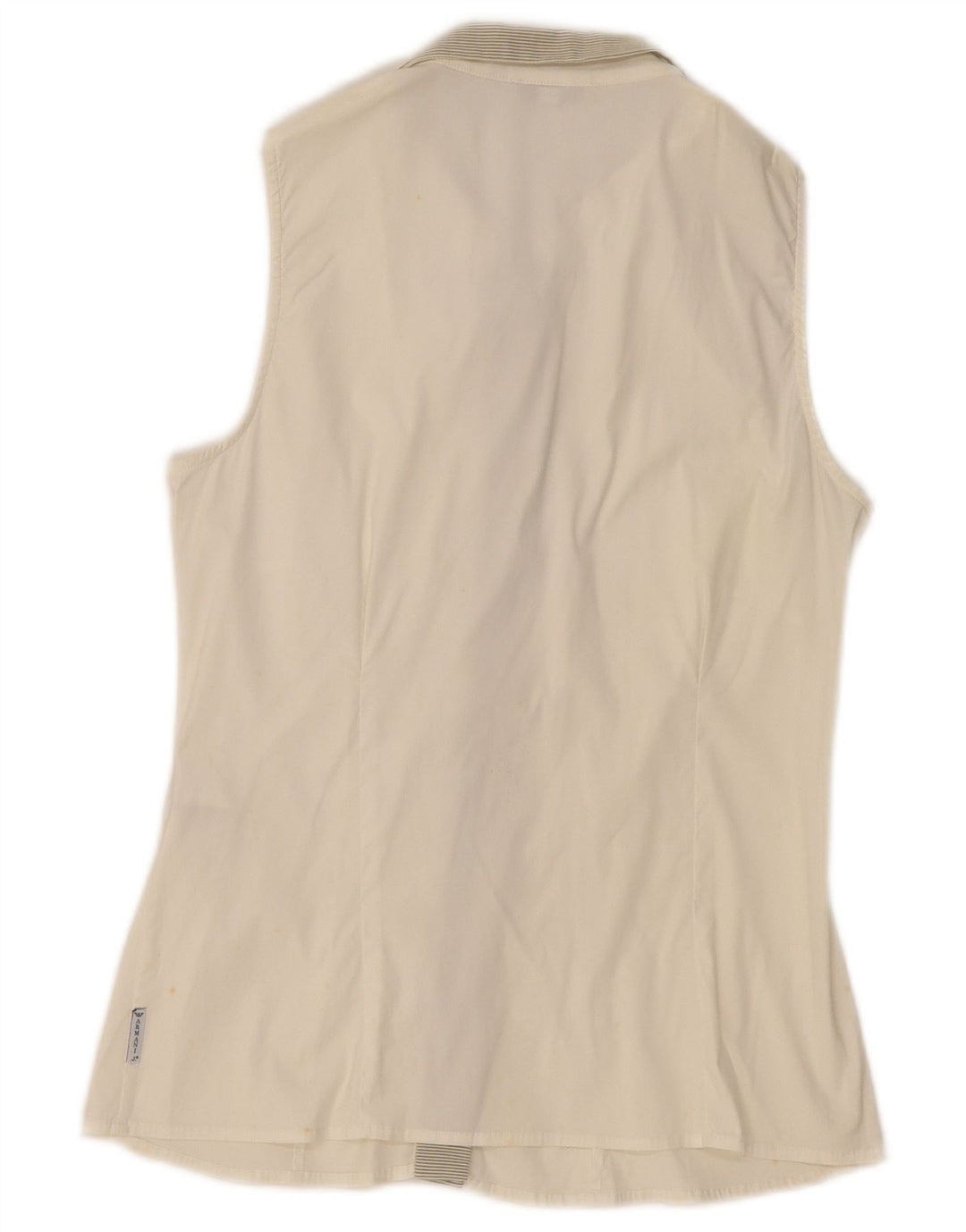 Armani Jeans Dame ærmeløs skjortebluse EU 42 Mellem hvid stribet