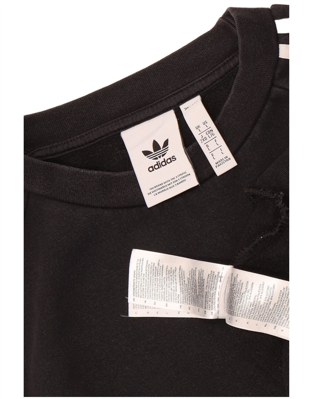 ADIDAS Sweatshirt til mænd, stor sort bomuld