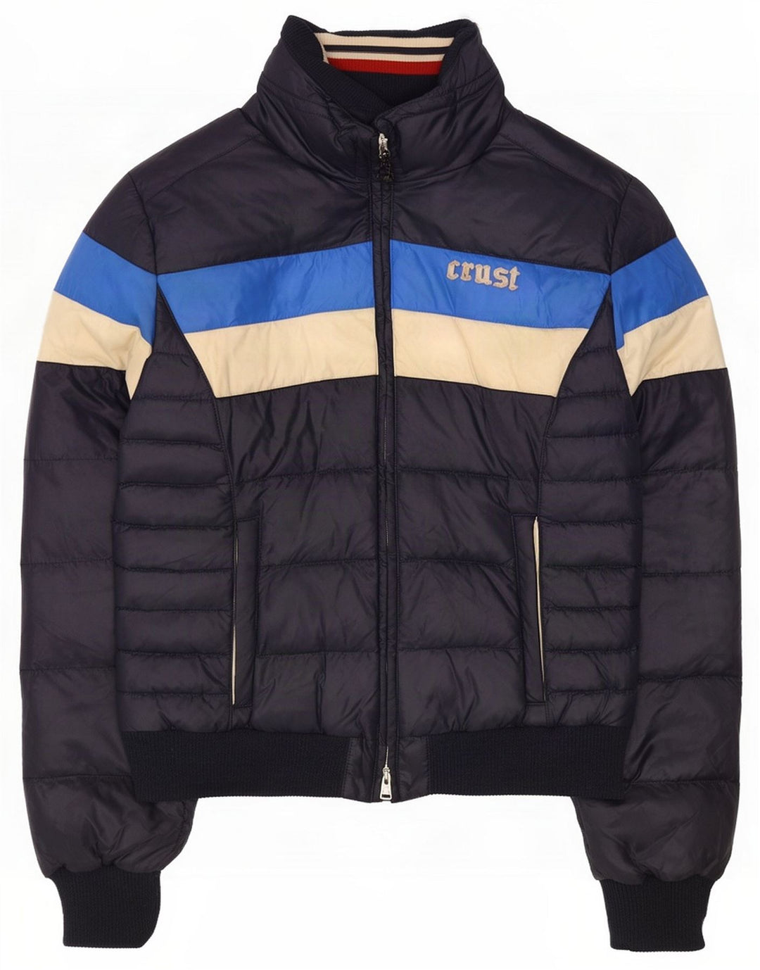 Crust Polstret jakke til mænd UK 38 Medium Navy Blue Colourblock Polyamid