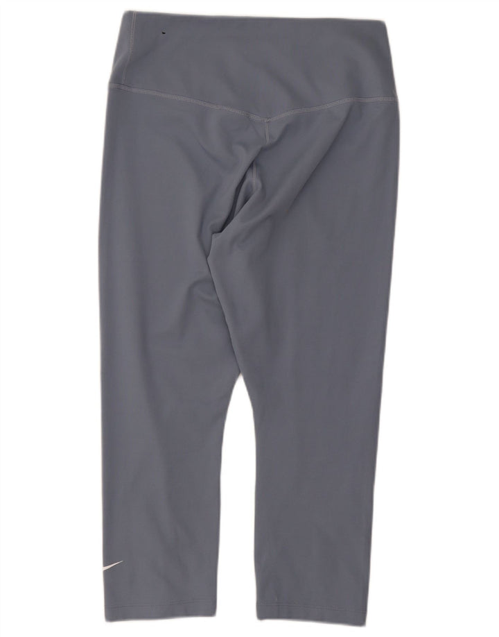 Nike Dame Dri Fit Capri Leggings UK 8 Small Grå