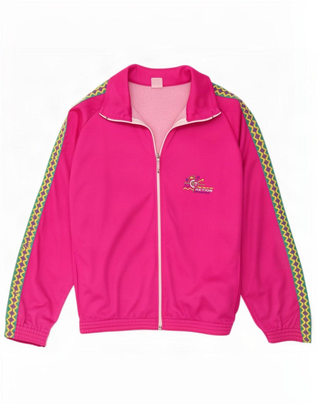 Vintage Herre grafisk træningsdragt Topjakke Lille Pink Geometrisk