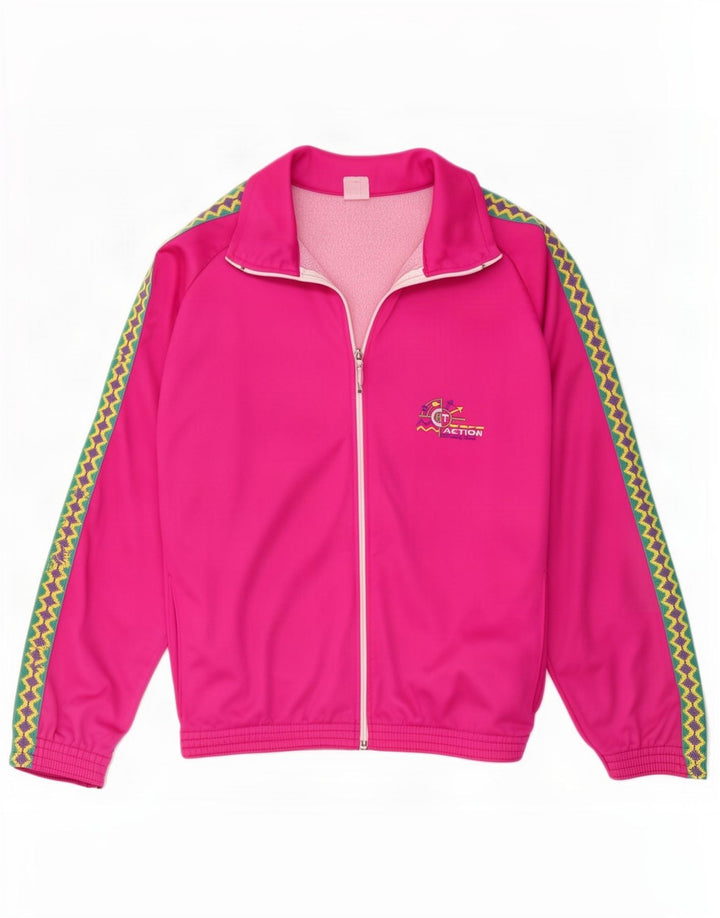 Vintage Herre grafisk træningsdragt Topjakke Lille Pink Geometrisk