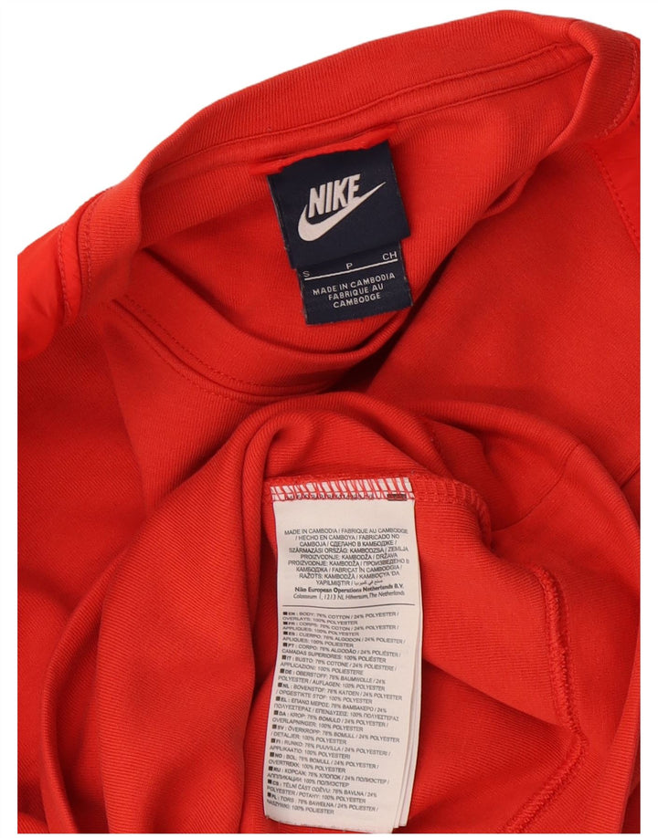 Nike Womens Crop Sweatshirt Jumper UK 10 Lille rød bomuld