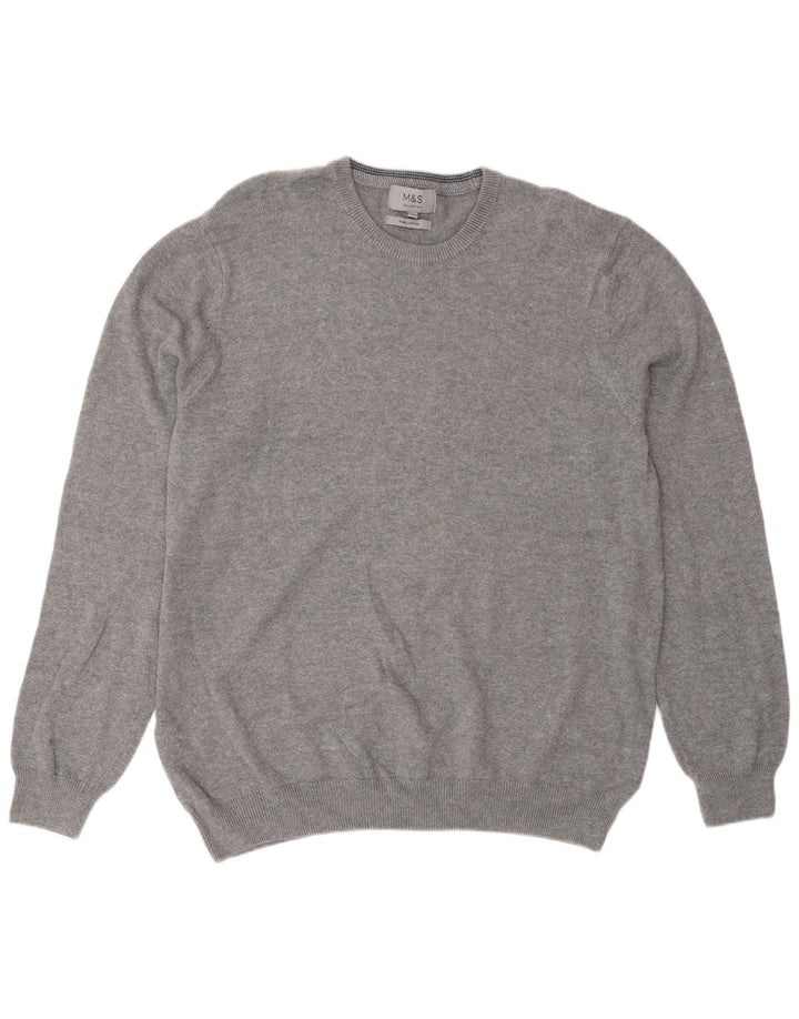 Marks & Spencer Herre sweater med rund hals XL Grå