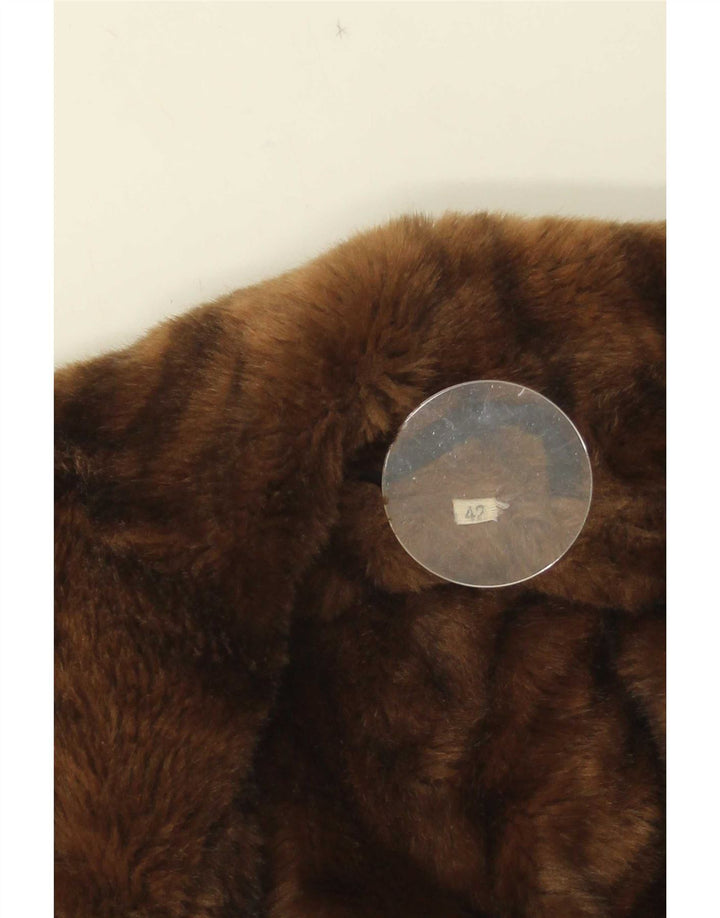 Vintage Sherpa-overfrakke til kvinder IT 42 Medium Sort Polyamid