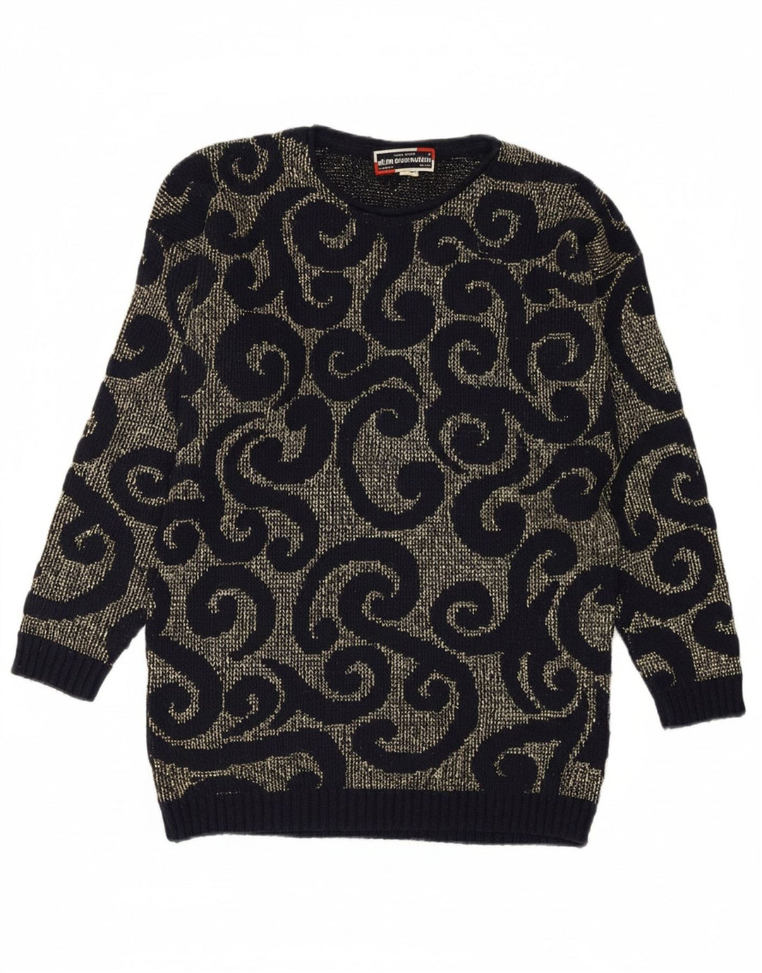 ALAIN MANOUKIAN Womens Crew Neck Jumper Sweater UK 14 Medium Navy Blue