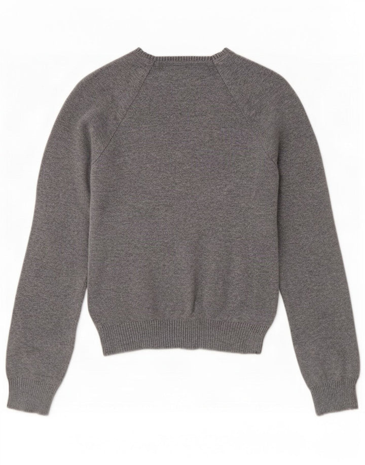 Zara Dame V-hals sweater lille grå bomuld