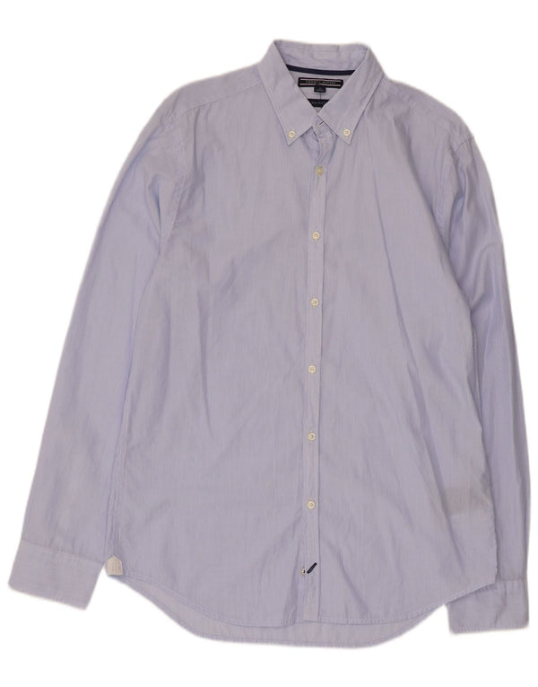 Tommy Hilfiger Herre New York Fit skjorte Medium Blue Pinstripe Bomuld