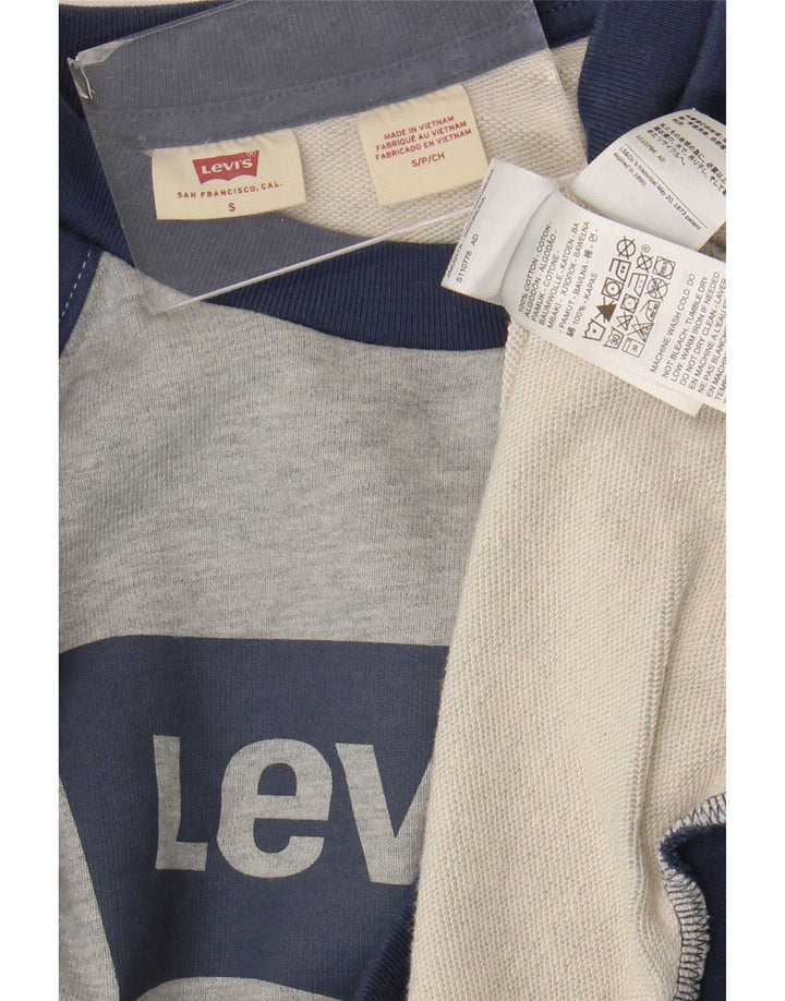 Levi's Dame Oversized Grafisk Sweatshirt Jumper UK 10 Lille Grå