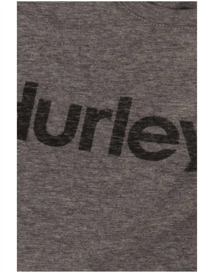 Hurley Herre Grafisk T-Shirt Top Lille grå Flecked Bomuld