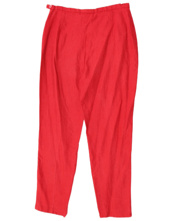 Max Mara Dame tilspidsede fritidsbukser UK 12 Medium W28 L27 Rødt hør