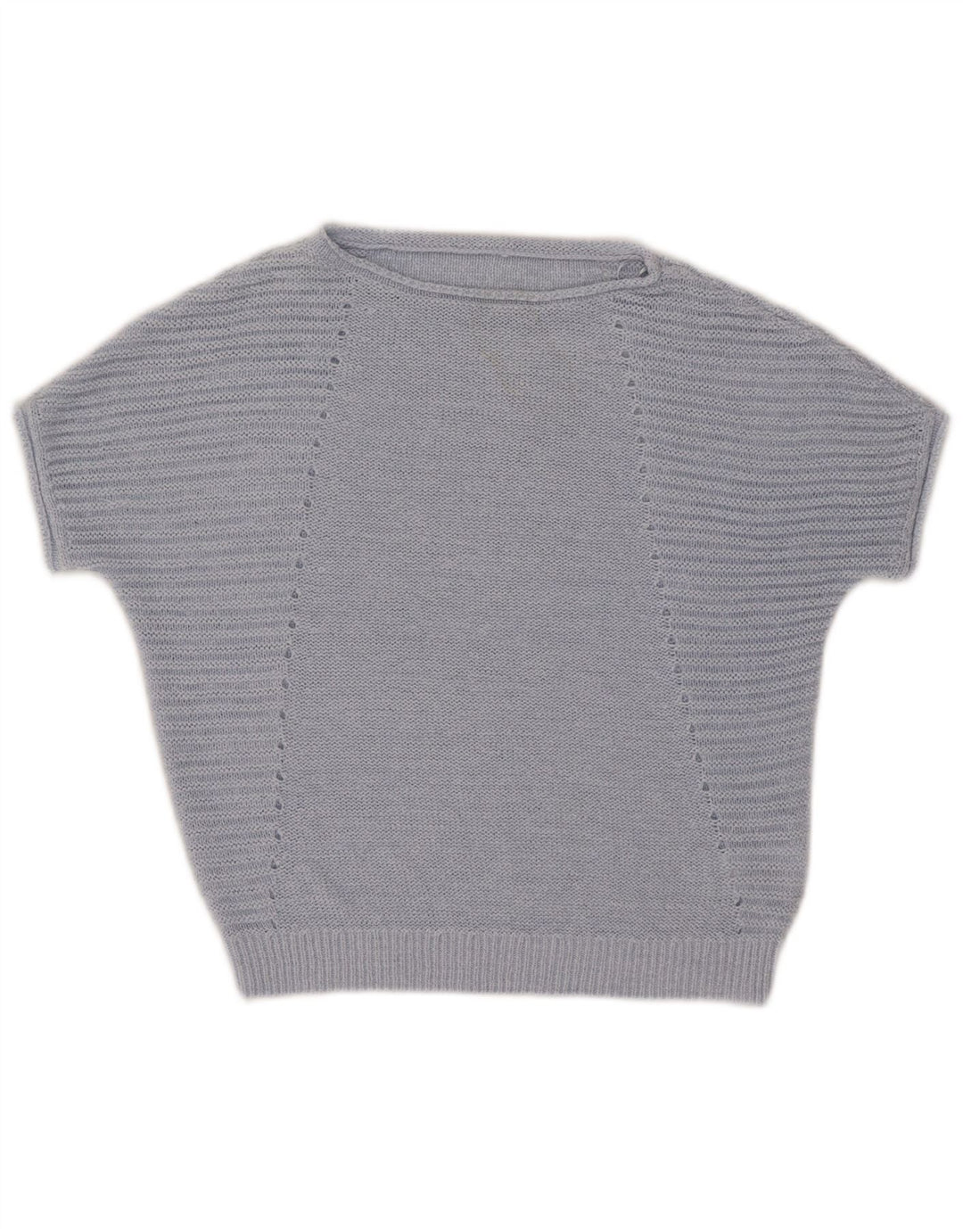 Fase otte kvinders kortærmet bådhals sweater UK 14 Medium Blue