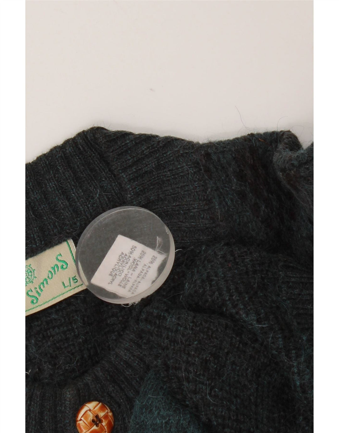 Vintage herre cardigan sweater Large Blue Argyle/Diamond Alpaca Wool