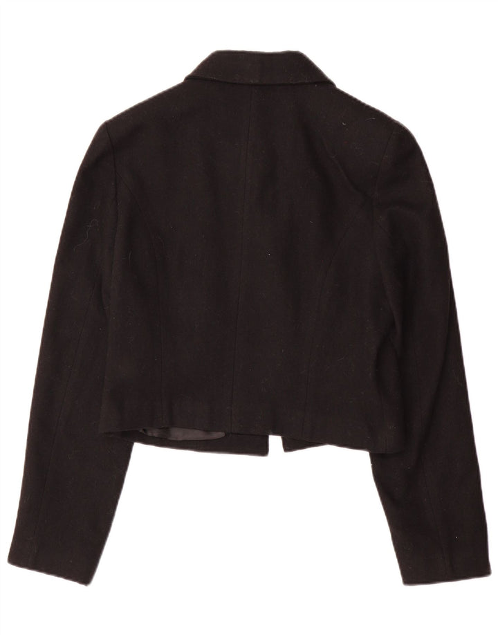 Vintage Dame Crop Blazer Jacket IT 42 Medium Sort Uld