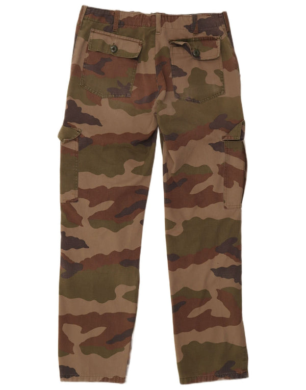 Univers Mens Straight Cargo Trousers IT 50 Large W36 L32 Khaki Camouflage