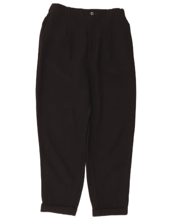Zara Kvinders Højtaljede Cropped Bukser Small W26 L23 Sort